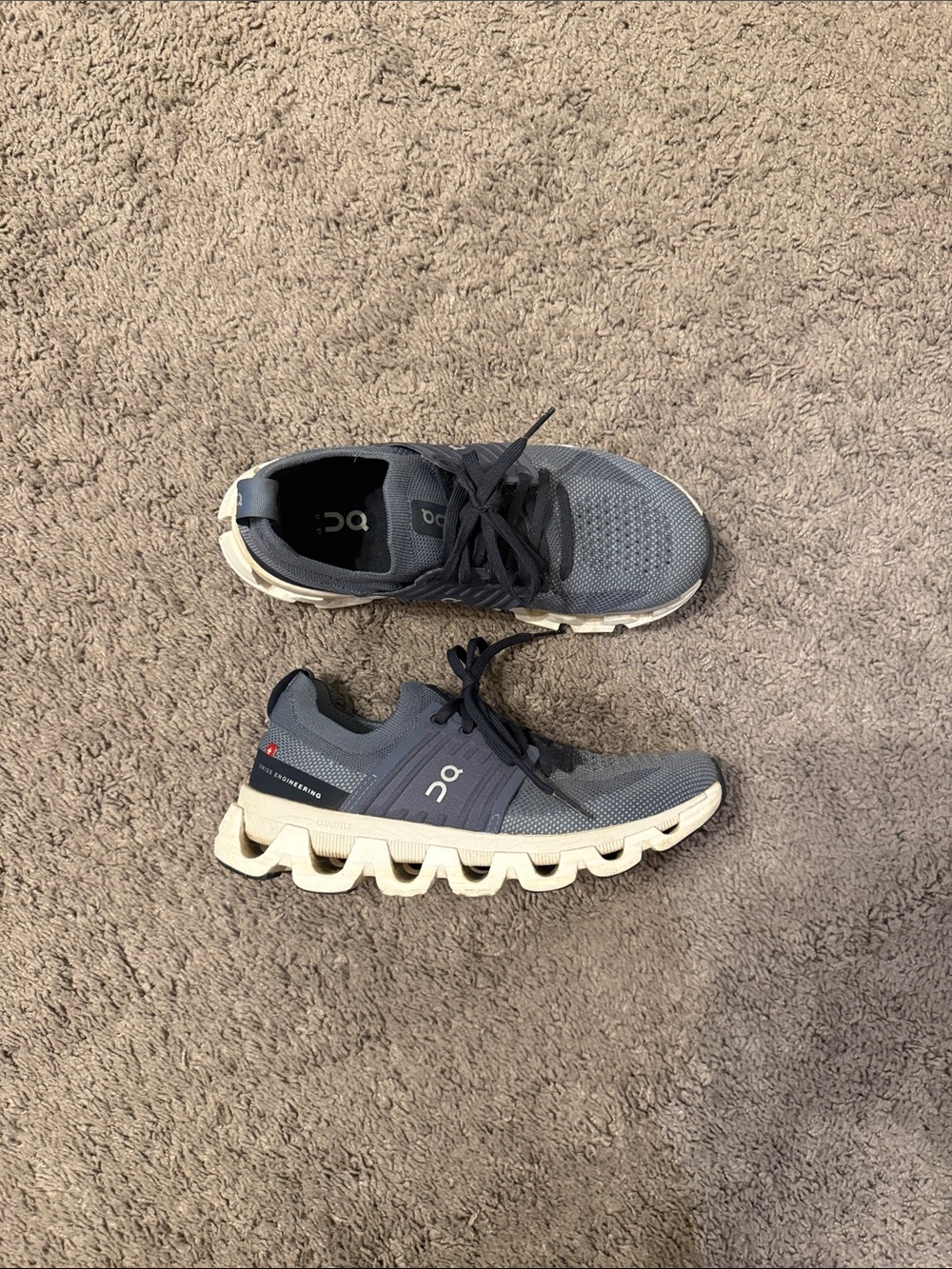 On Cloud Athletic Shoes - blue and white